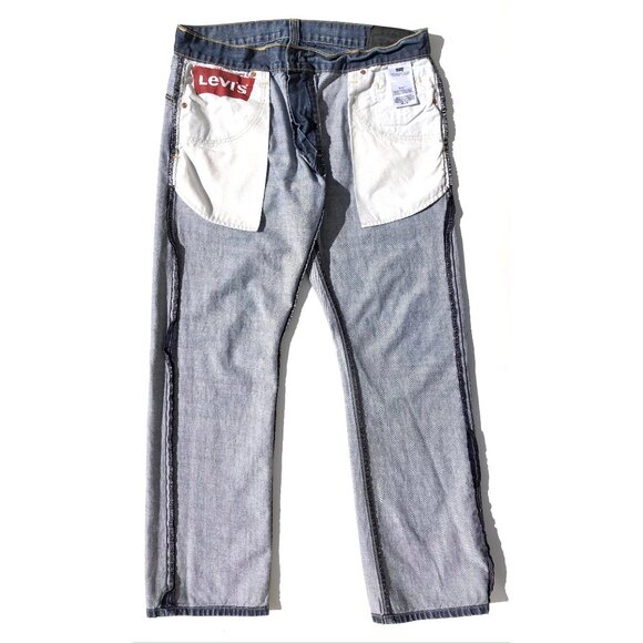 Levi's 514 Jeans Slim Straight Leg Men 36 32 Medium Blue Wash Back Zip Pockets - Picture 12 of 16
